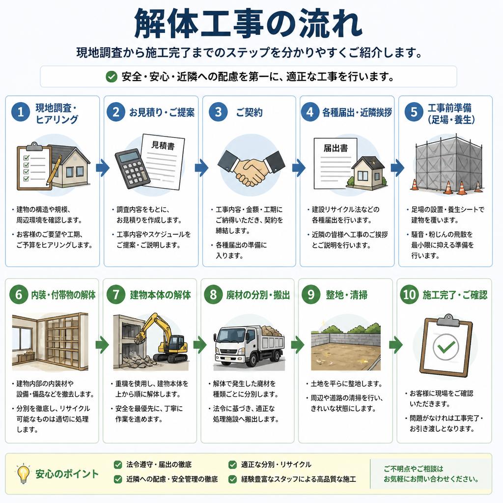 解体工事の流れ
