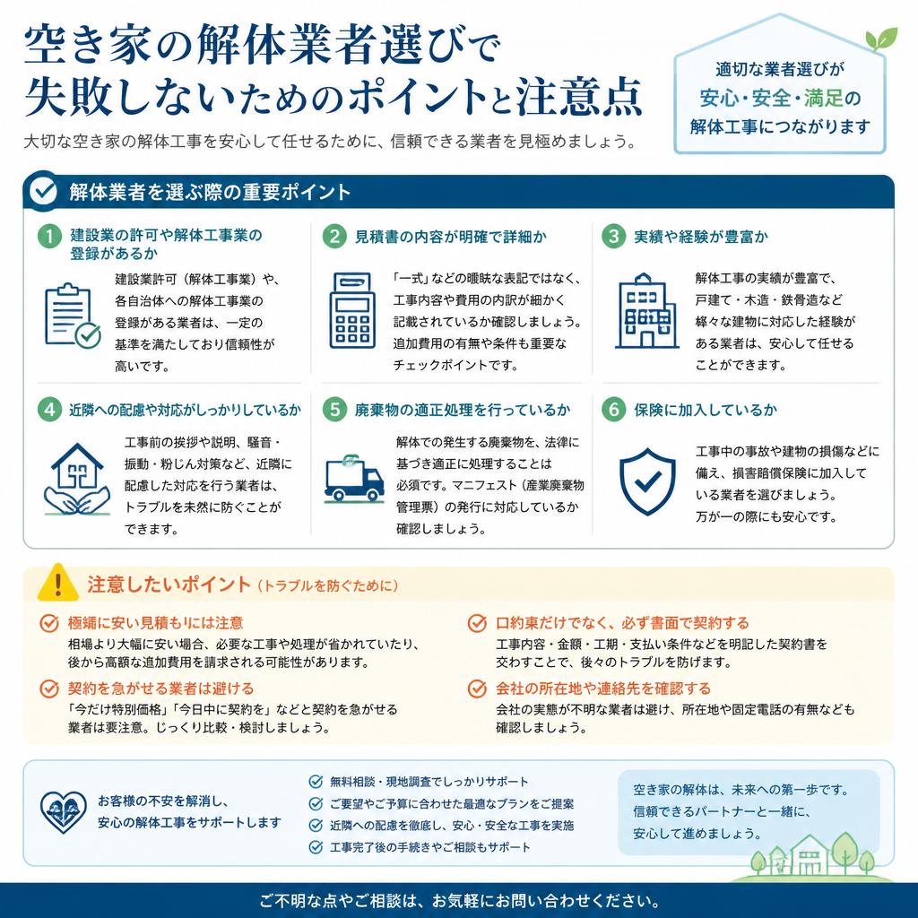 失敗しない業者選びのポイント