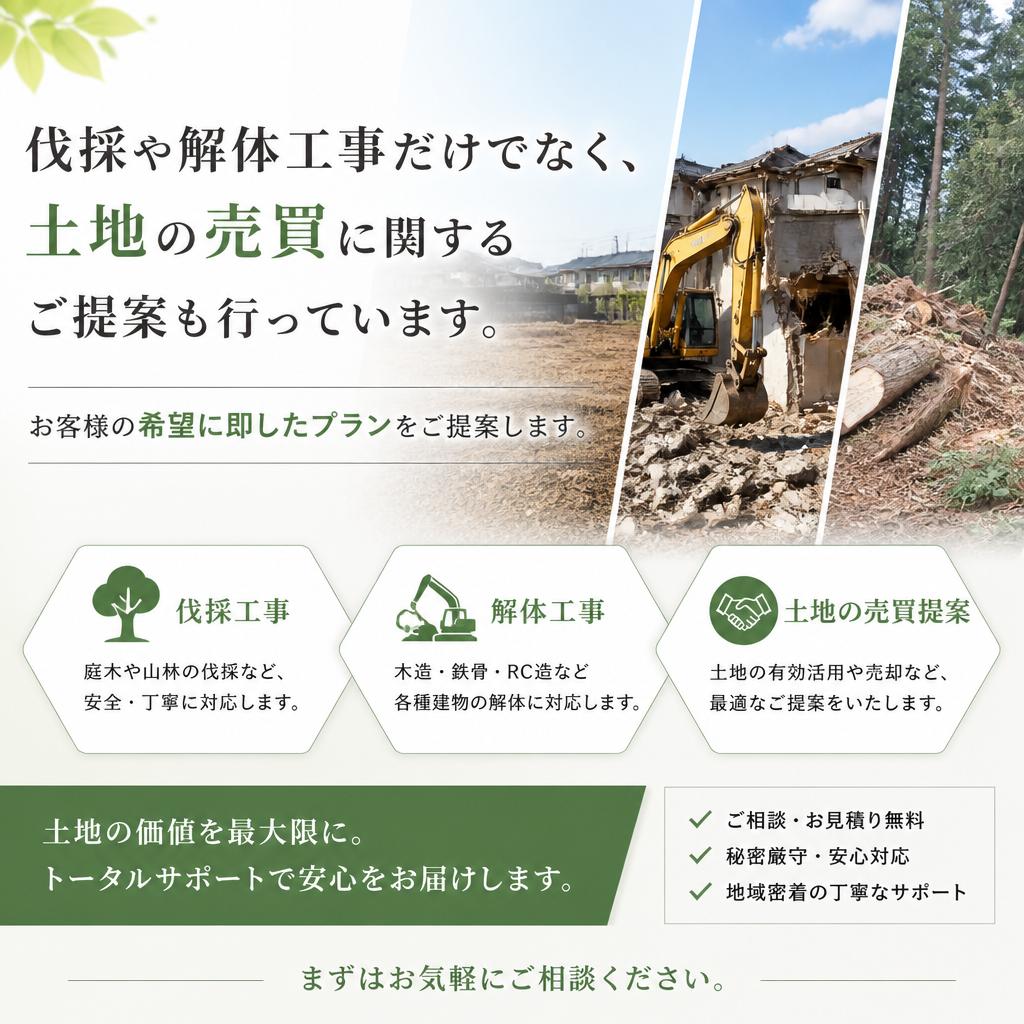 土地の売買のサポートも実施